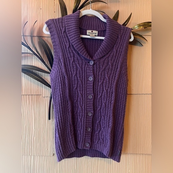 Vintage Woolrich Purple Sleeveless Knit Button Sweater Vest Size Small - Picture 1 of 9